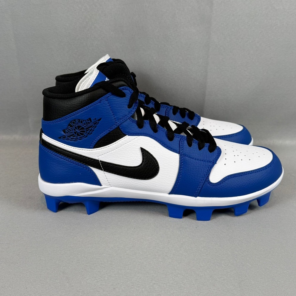 Nike Air Jordan Retro 1 MCS Baseball Cleats Mens 10 Royal Blue Black White New - Picture 6 of 10